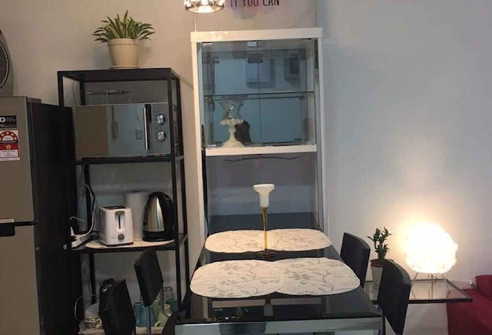 Dinning Bar Table with Microwave , Toaster & Kettle 