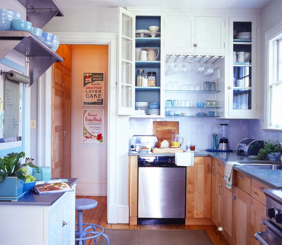 The kitchen, equipped with a pantry for entertaining.