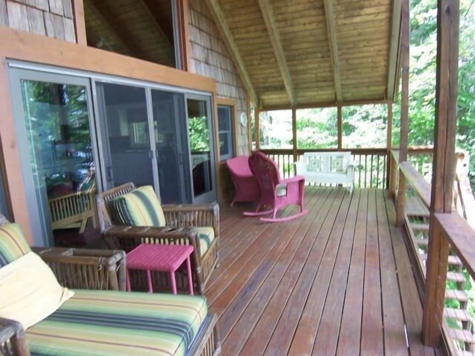 Porch overlooking lake
