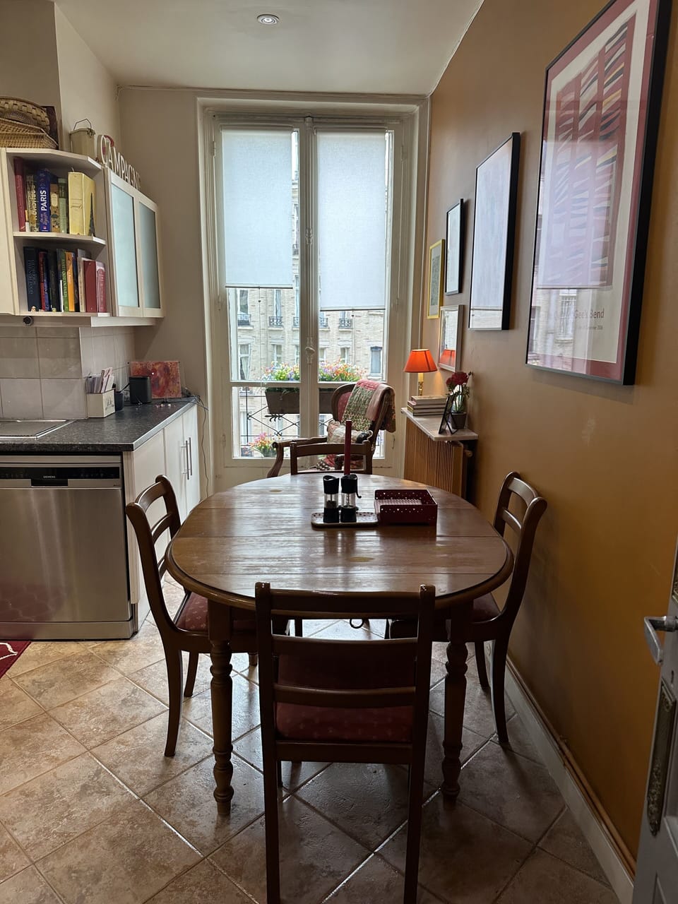 Kitchen table.