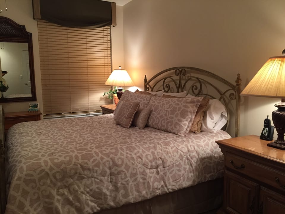 Master Bedroom with Flat Screen TV, King Bed and Lake View