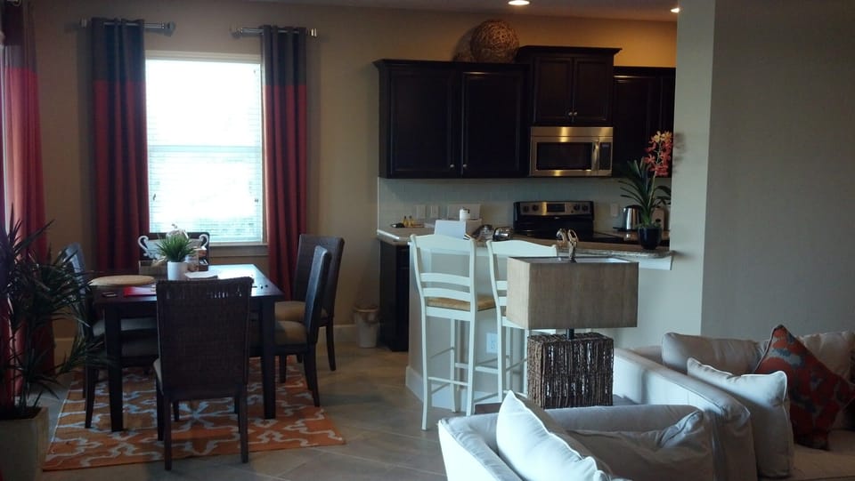 Living room and kitchen