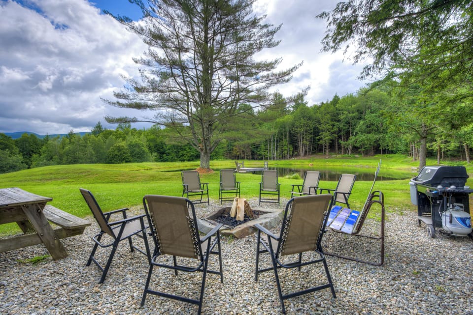 Fire Pit Area and Pond