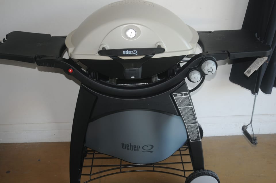  Featuring a Weber Q grill and Weber utinsels 