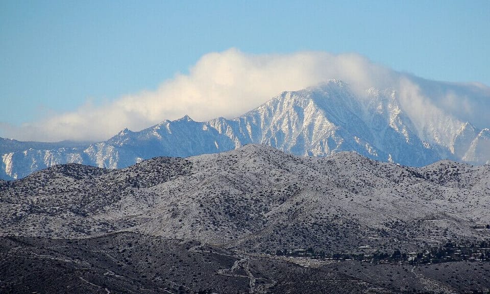Mt Gorgonio as seen from the house - take a cable car ride to 8 500 feet.