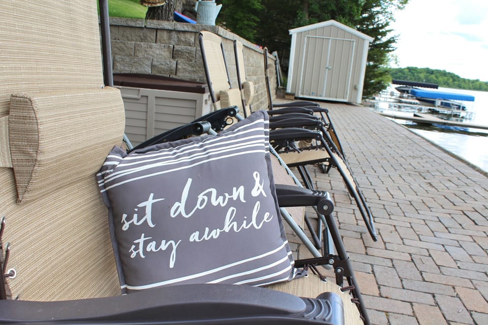 Lower decking...great for bean bags