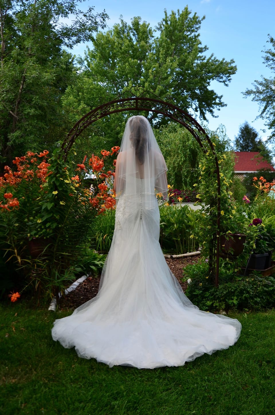 One of the many garden settings for wedding photos