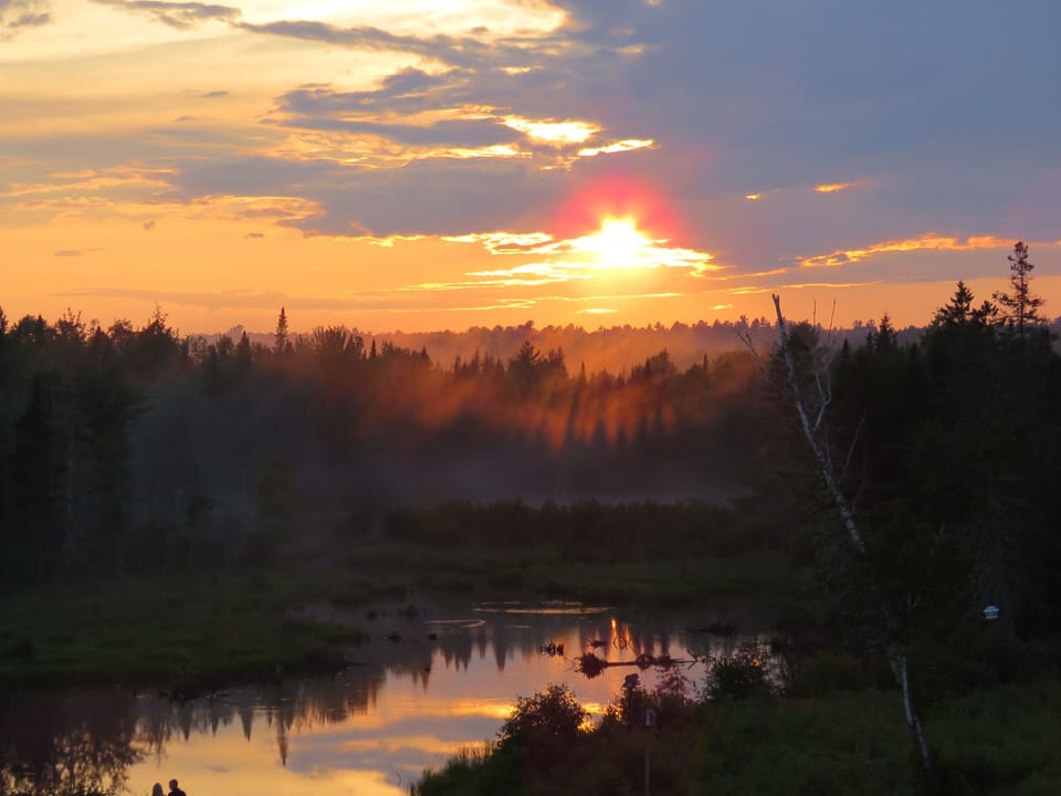 Sunset over the pond.