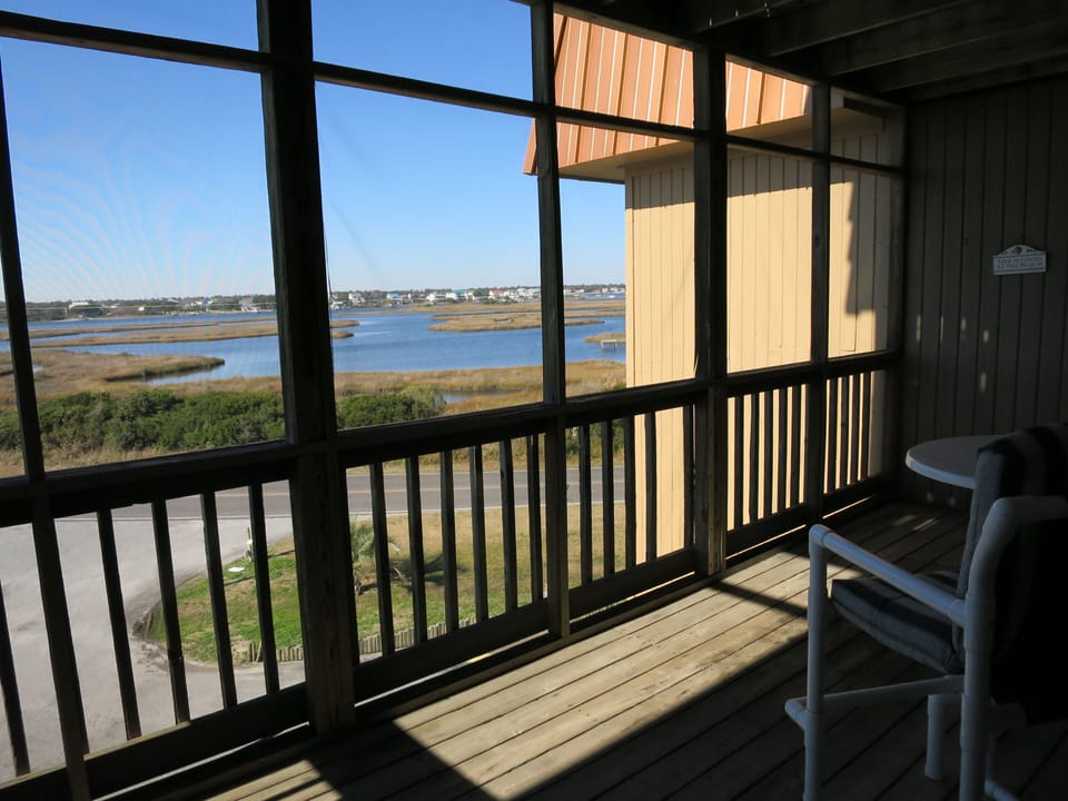 Front porch with the gorgeous view of the sound