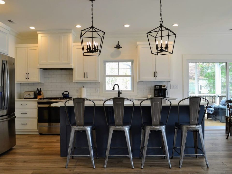 Farmhouse style kitchen with lsland