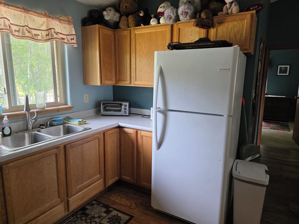 Kitchen with full size frig