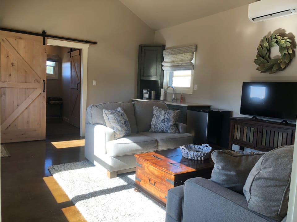 Living area with satellite tv