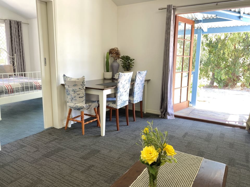 Dining area with large table and chairs