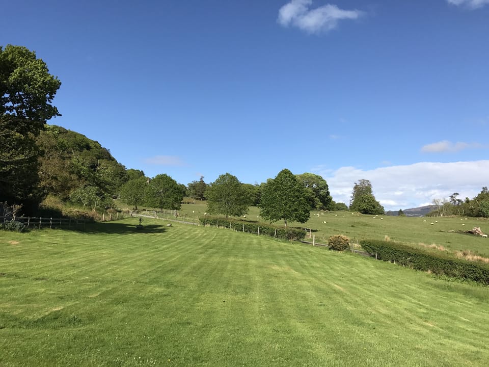 View from Fraser Cottage living room through patio doors.