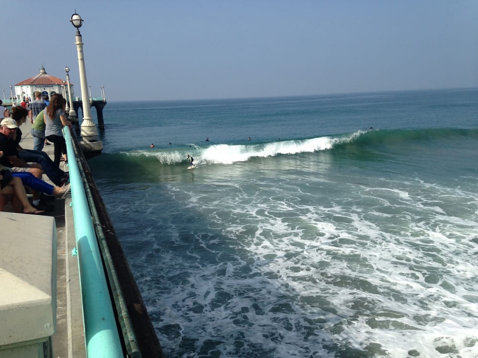 Shooting the pier at Manhattan Beach. Volleyball/swim/ eat/drink/ shop/ gawk