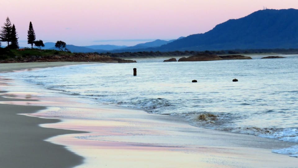 Main beach at sunrise.