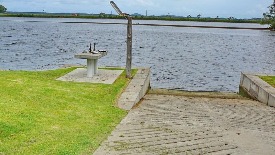 Boat ramp and fish cleaning station.