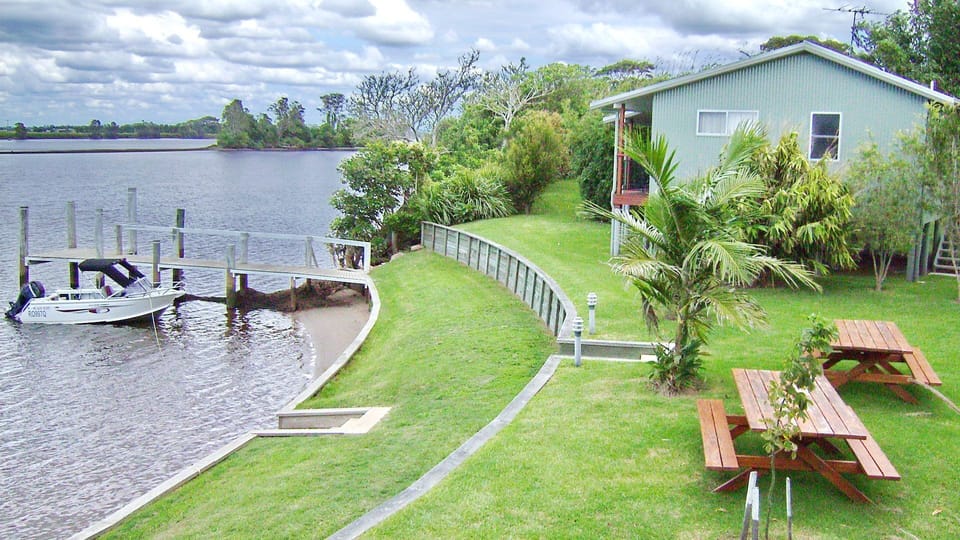 Pier and outdoor seating.