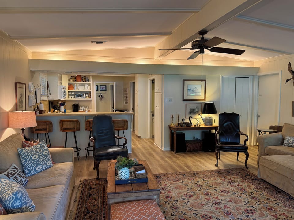 Living area and breakfast bar