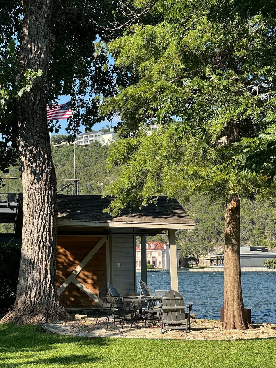 Patio by pump house