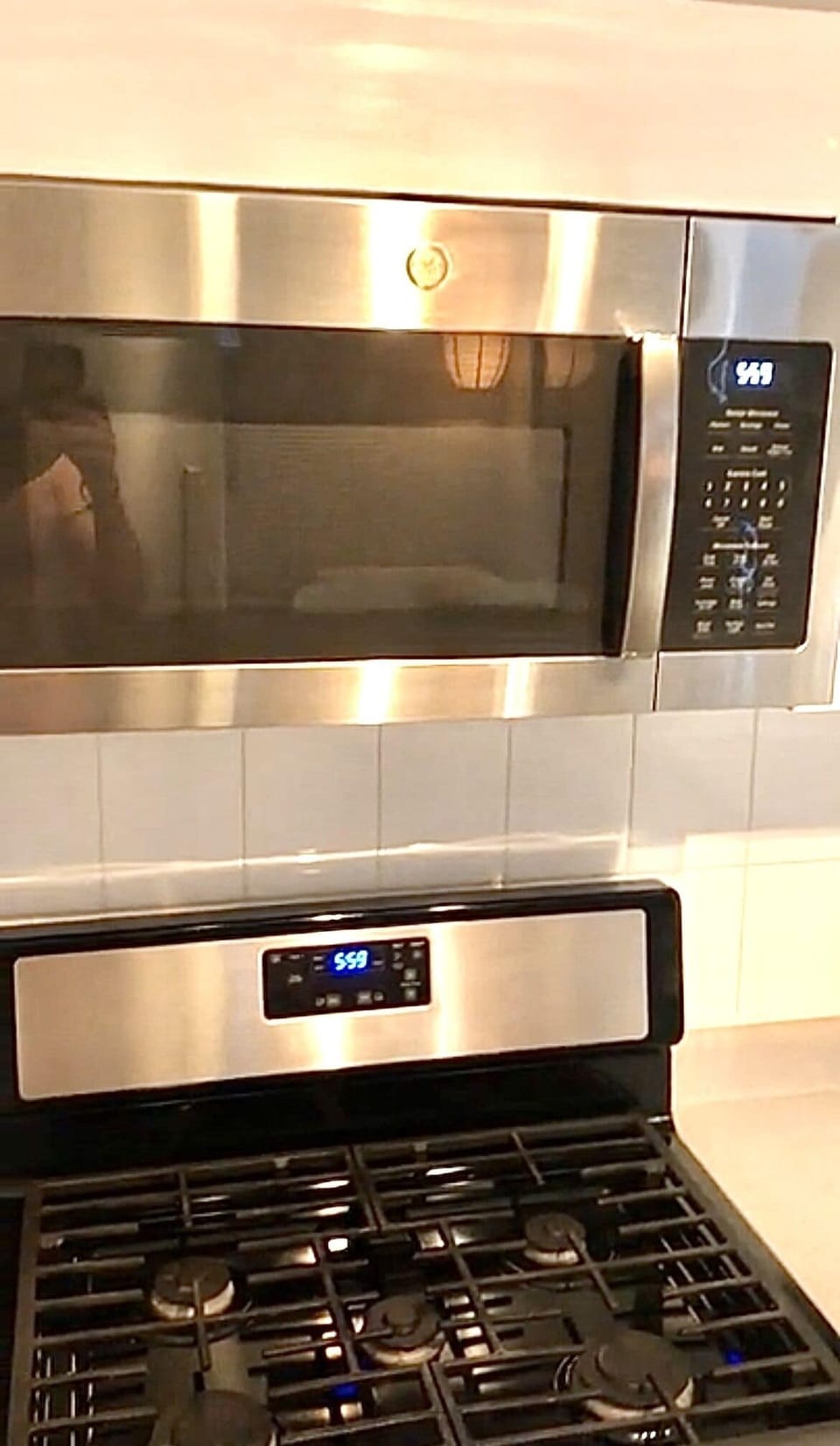 Microwave above stove