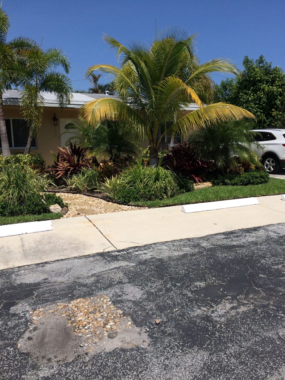 Path to apartment and parking