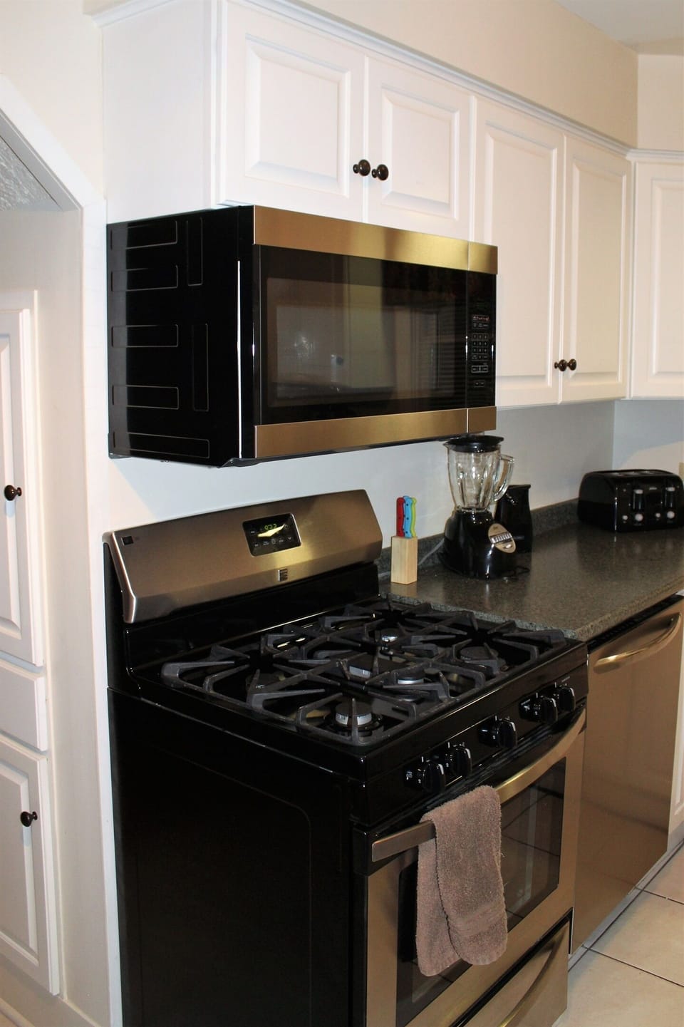 New stainless steel appliances in the main kitchen