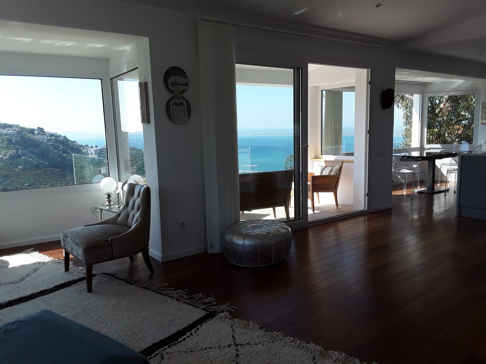 sea and mountain views from interior