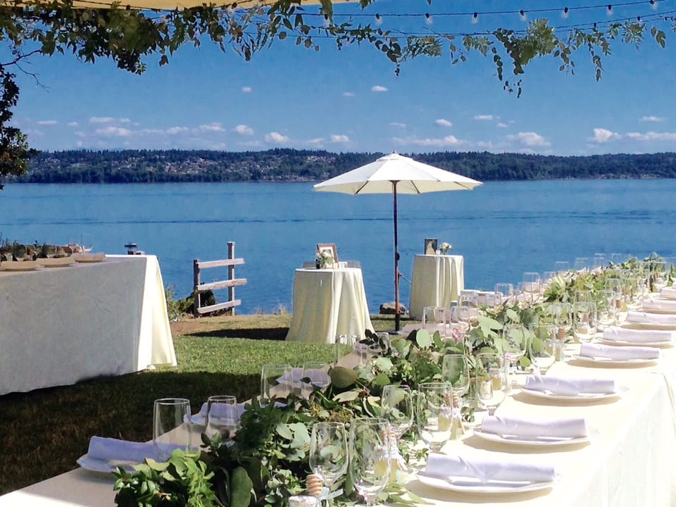 Outdoor banquet area