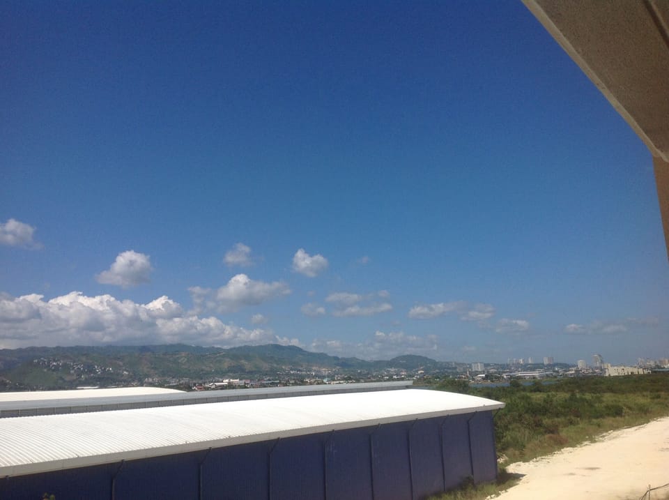 view from the unit building hallway
