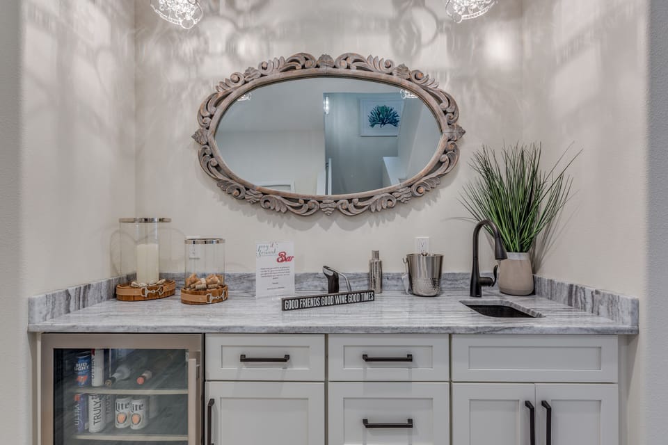 WET BAR WITH MINI FRIDGE