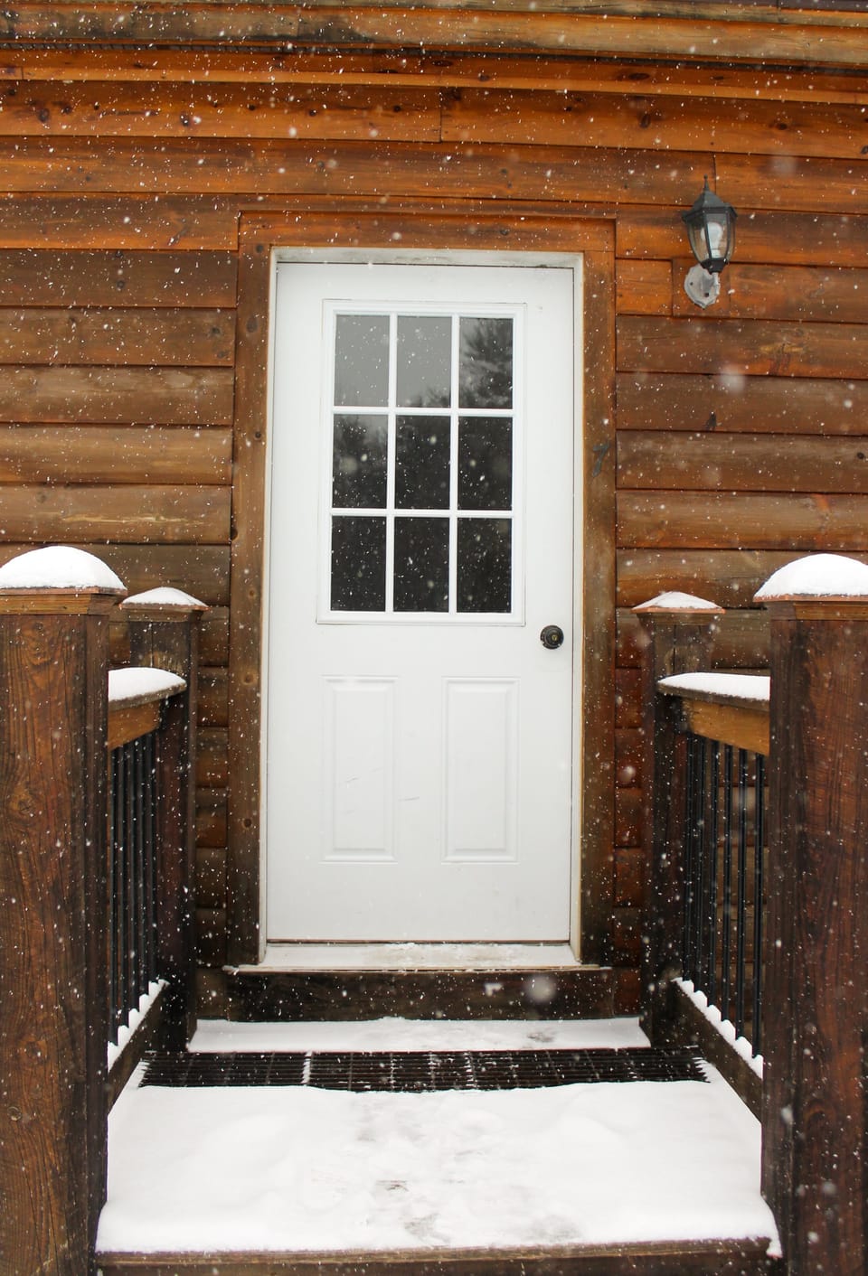 Fresh snow at the front door