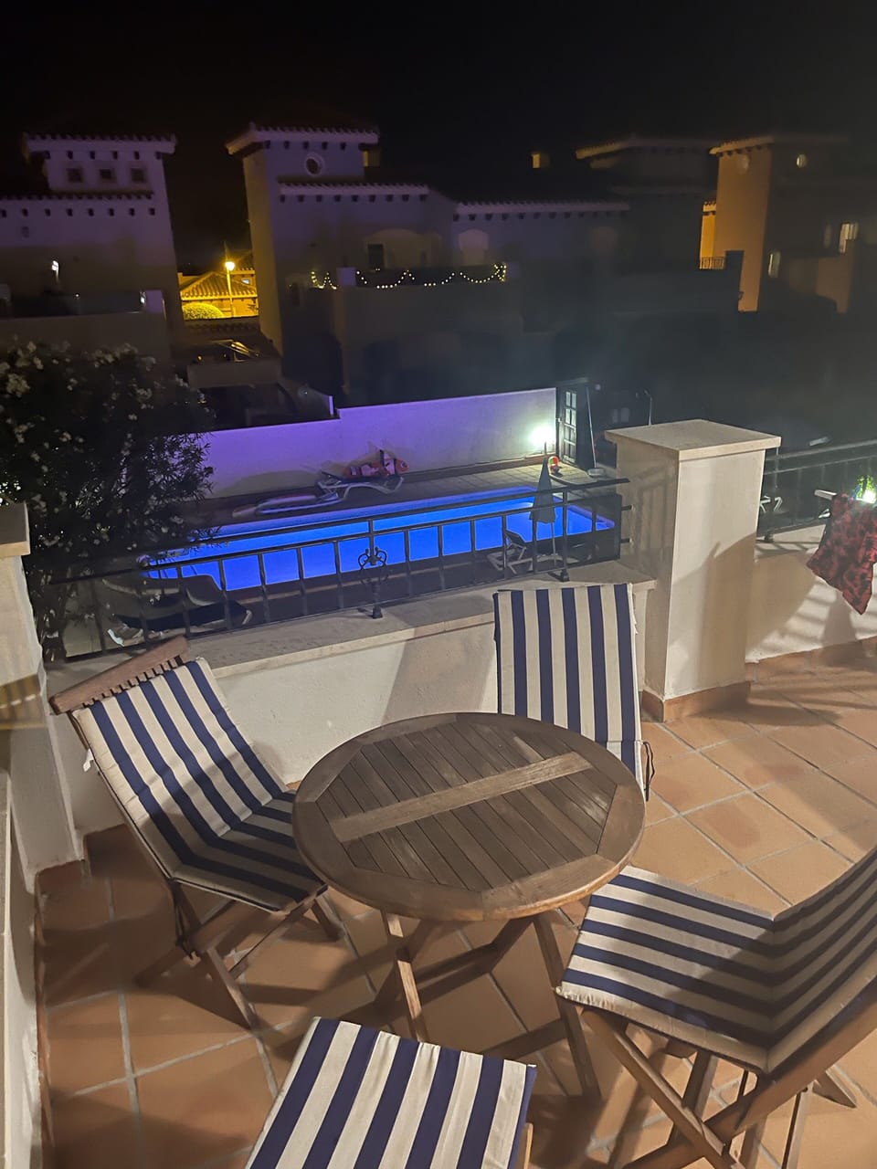 Balcony for master bedroom overlooking the pool