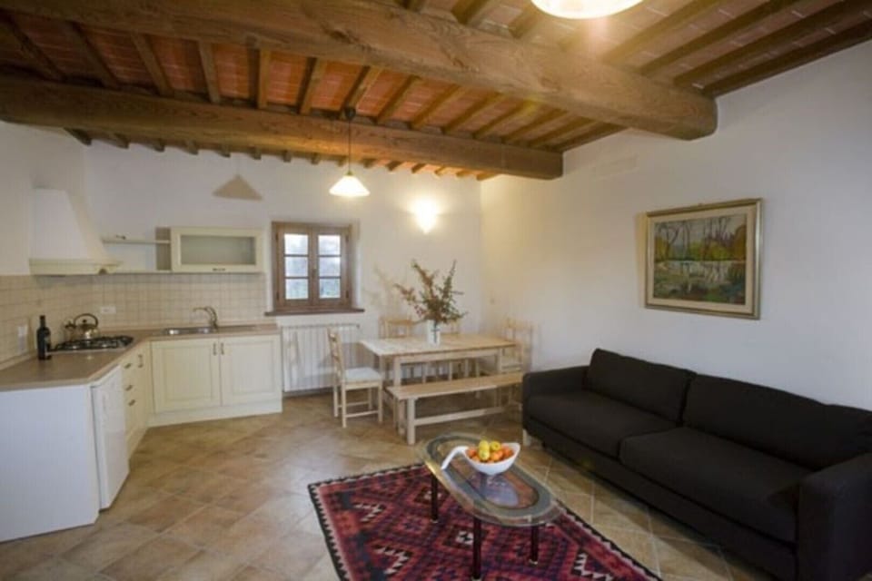 living area with sofa bed