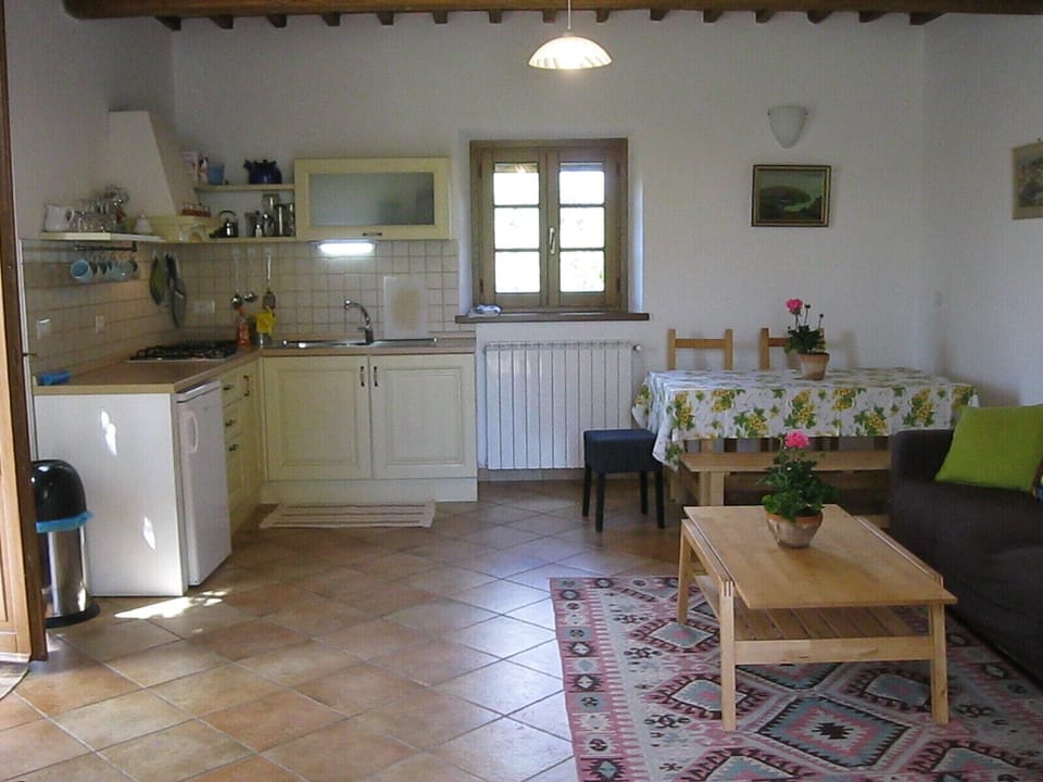 living area with double sofa bed
