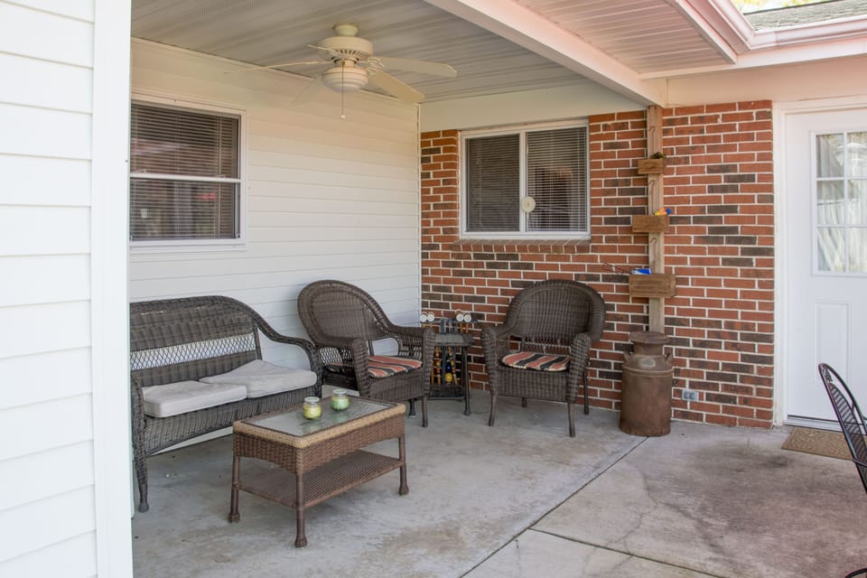 Covered patio area