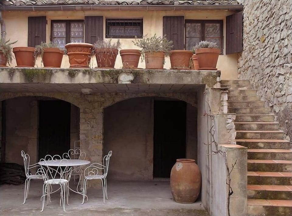 In the courtyard