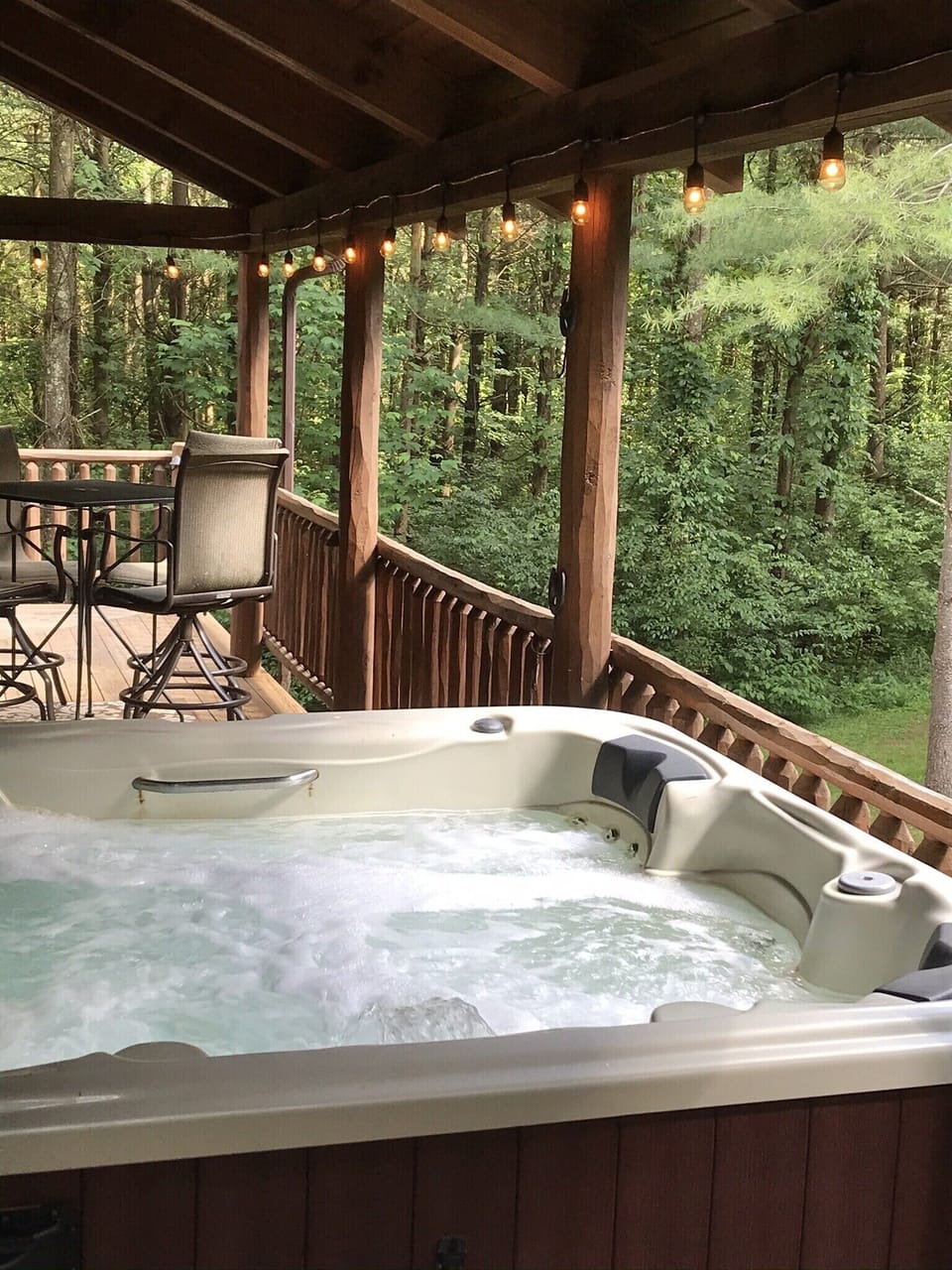 relaxing hot tub