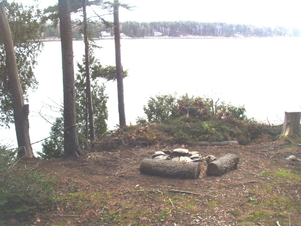 Looking from the fire pit across Gun Point Cove
