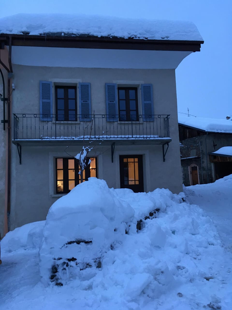 Traditional mountain house front view