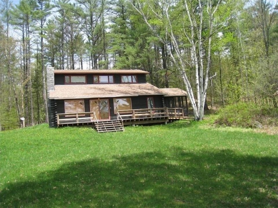 View of the house from the front lawn.