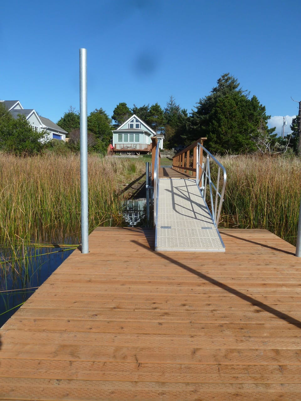 Looking at the house from the lake