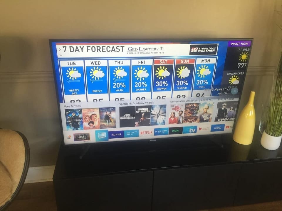 Smart TV in living 
room