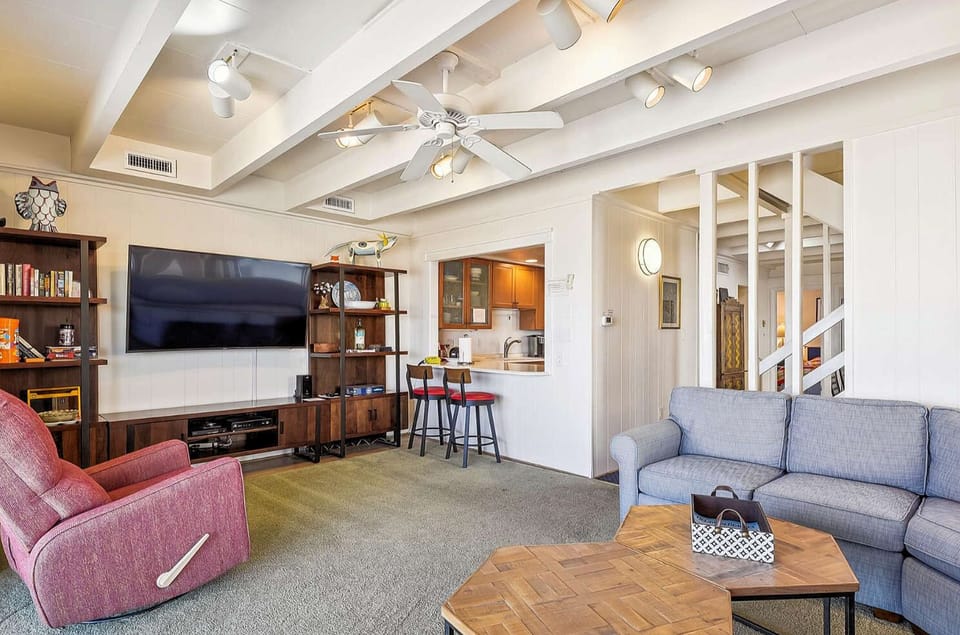 Living Room with large HDTV on the main level.