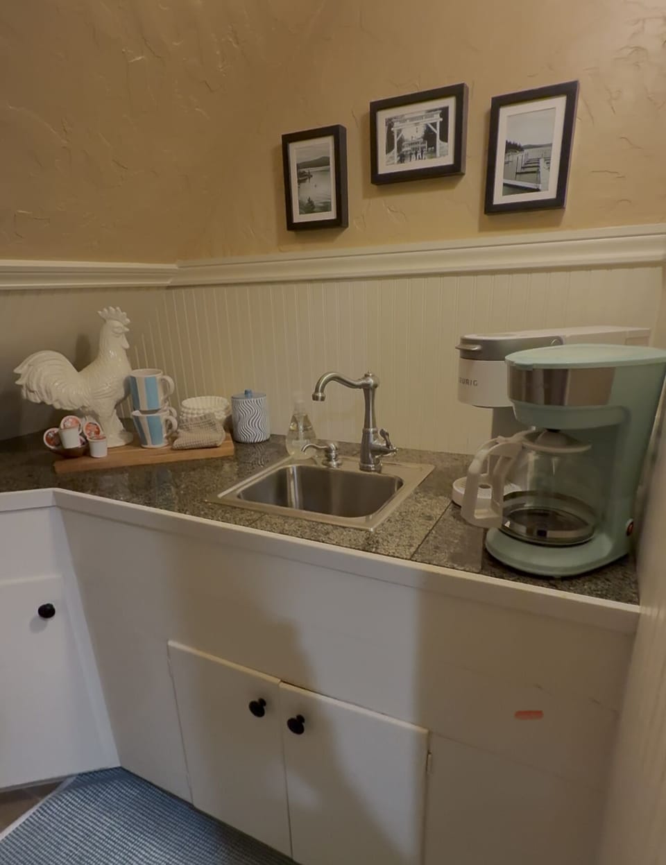 Coffee bar includes new Keurig coffee maker as well as a new 12 cup coffee maker