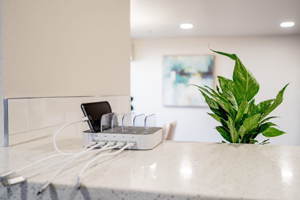 Convenient charging station for our guests. 