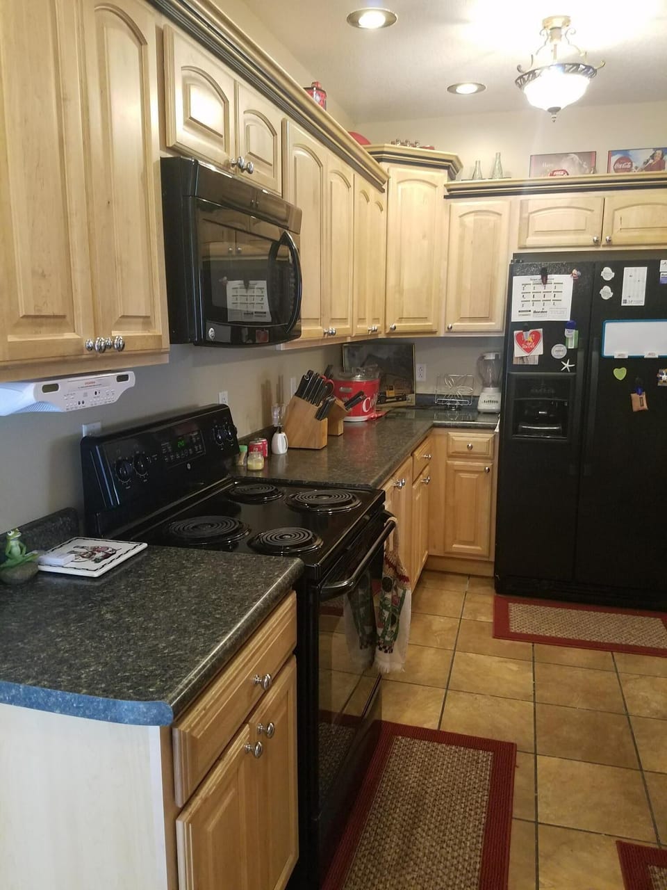 Full kitchen with most everything you need for meal preparation and serving.