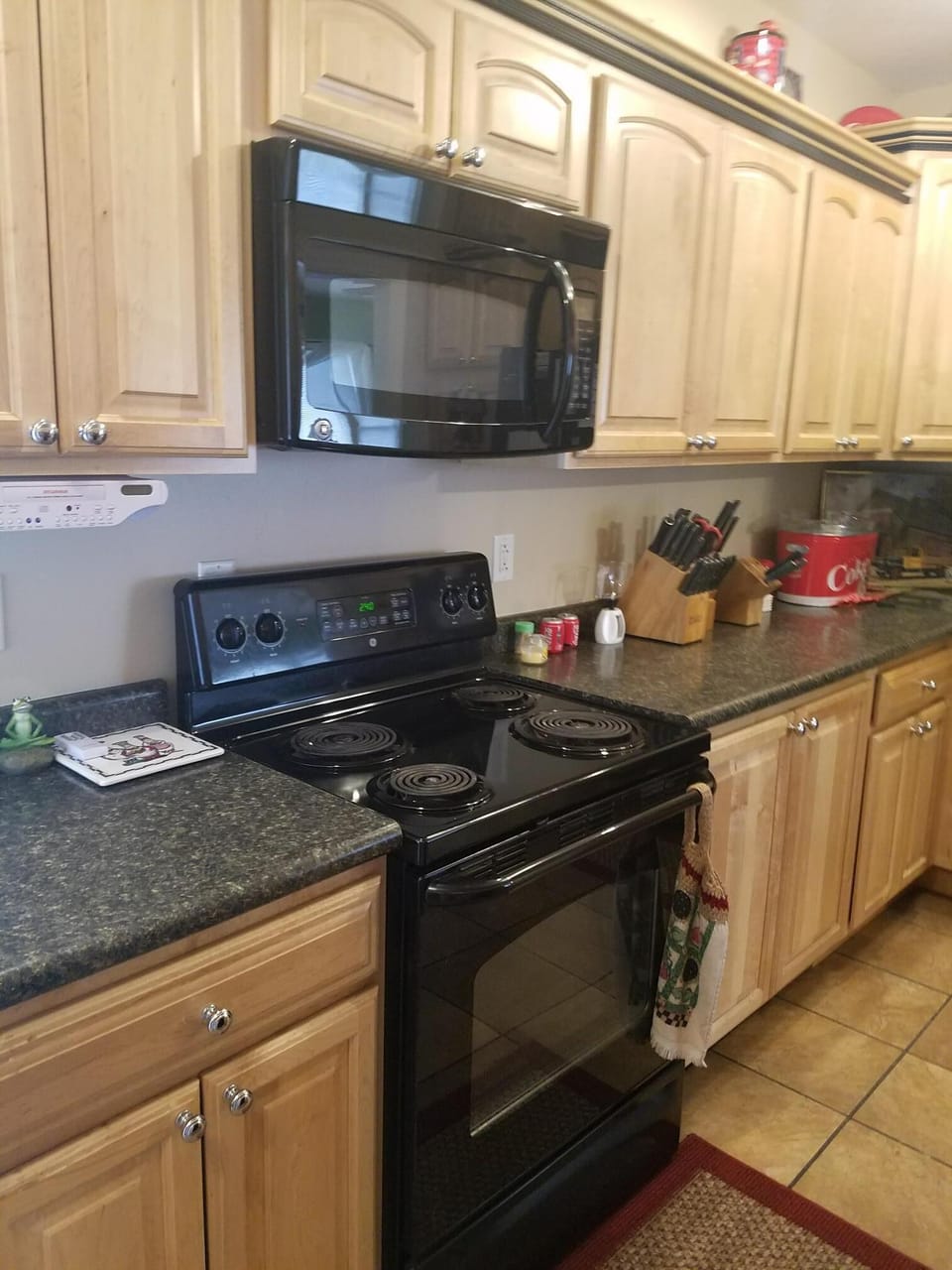 Dishwasher and small appliances.