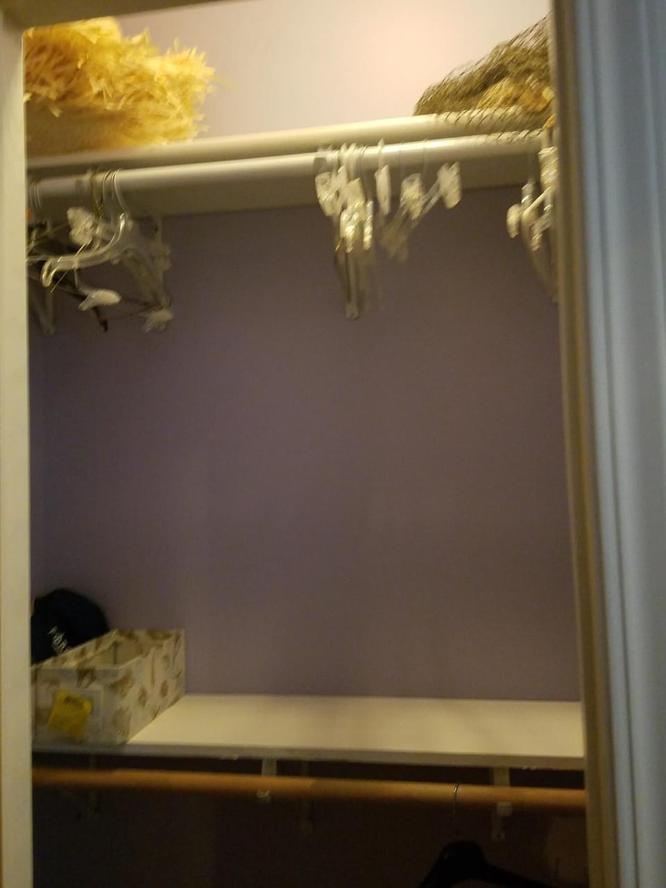 One master bedroom closet with two rows of space. Other bedroom closets similar.