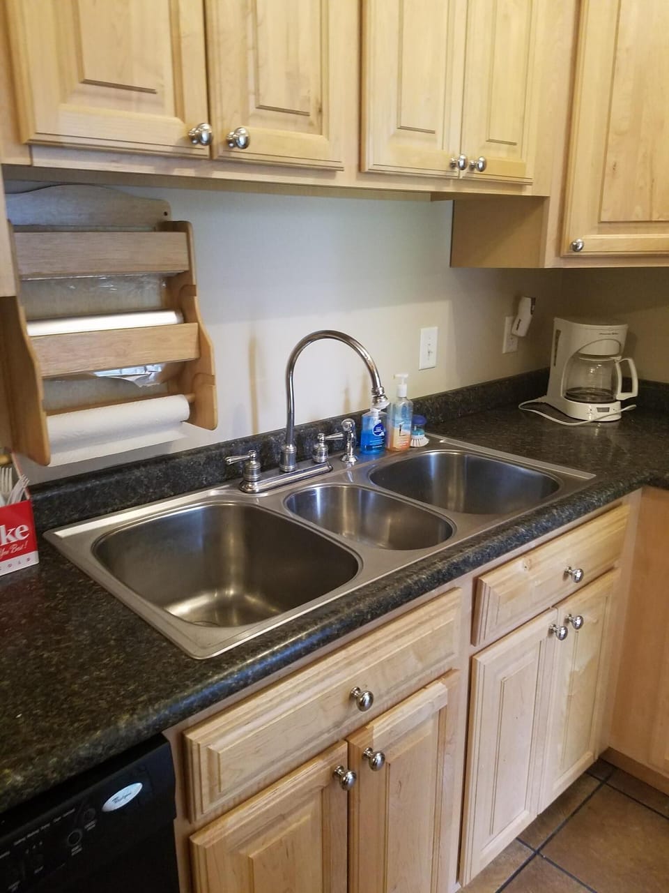 Garbage disposal and lots of cooking preparation room.